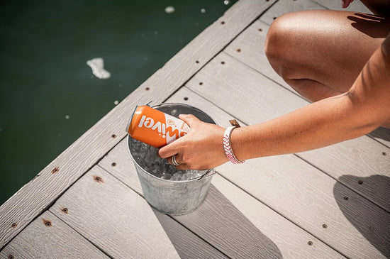 orange hemp-infused soda